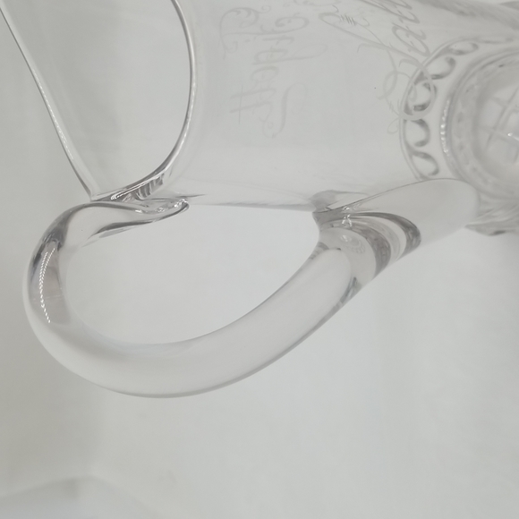 Antique EAPG Etched Skinny Pitcher - Picture 12 of 16